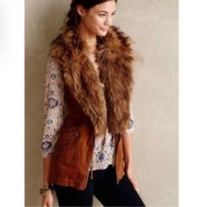 Anthropologie HEI HEI Faux Fur Trimmed Vest